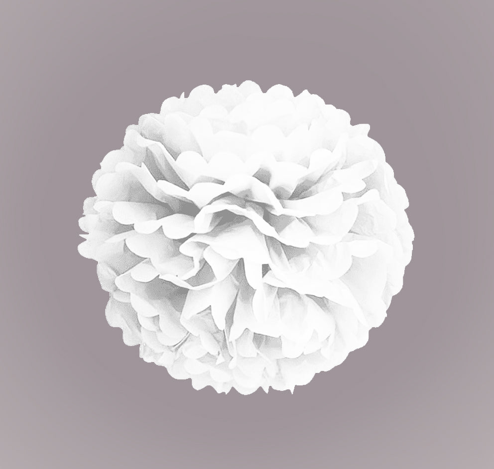 Pom pomsai balti 33 cm
