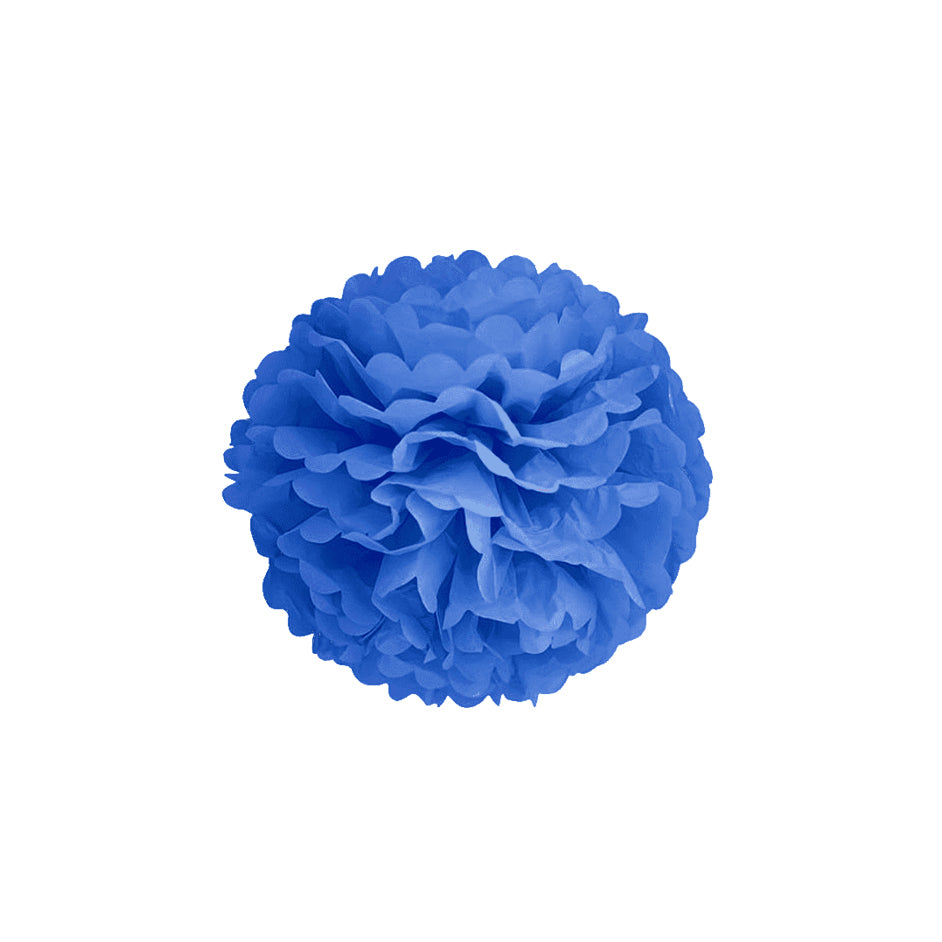 Pom pomsai tamsiai mėlyni 15 cm