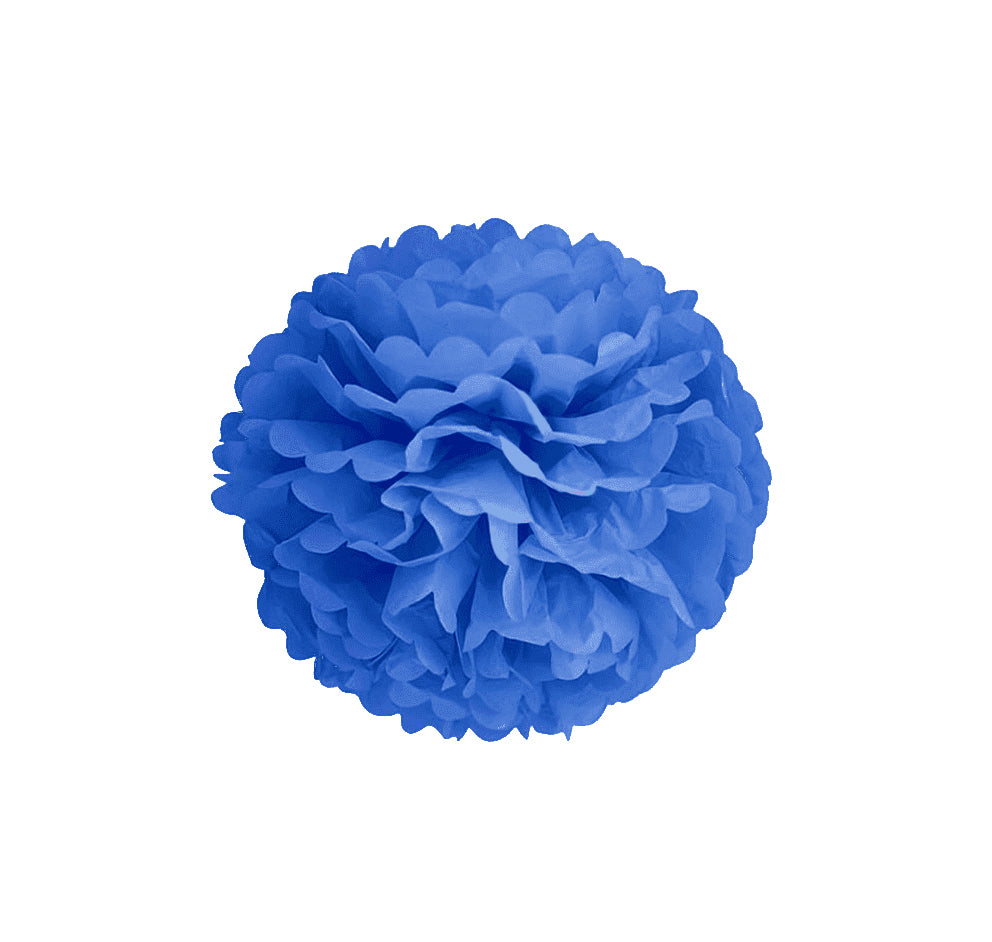 Pom pomsai tamsiai mėlyni 25 cm