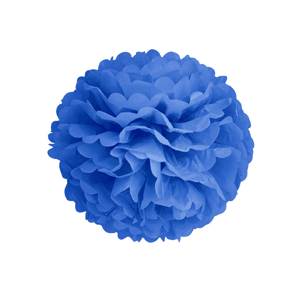 Pom pomsai tamsiai mėlyni 35 cm
