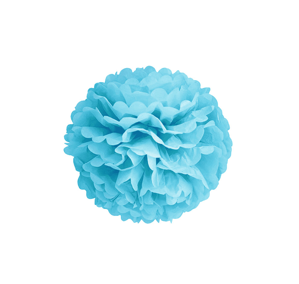 Pom pomsai žydri 25 cm
