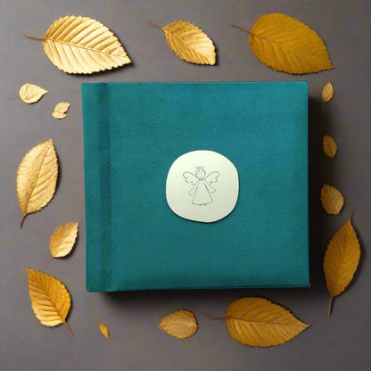 Palinkėjimų knyga su anketa "Veliūrinė žalia"