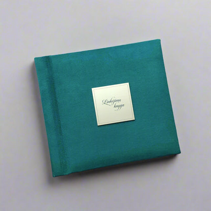 Palinkėjimų knyga su anketa "Veliūrinė žalia"