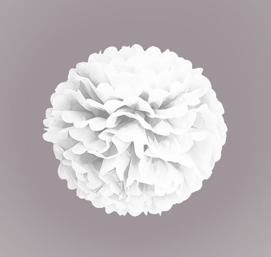 Pom pomsai balti 33 cm